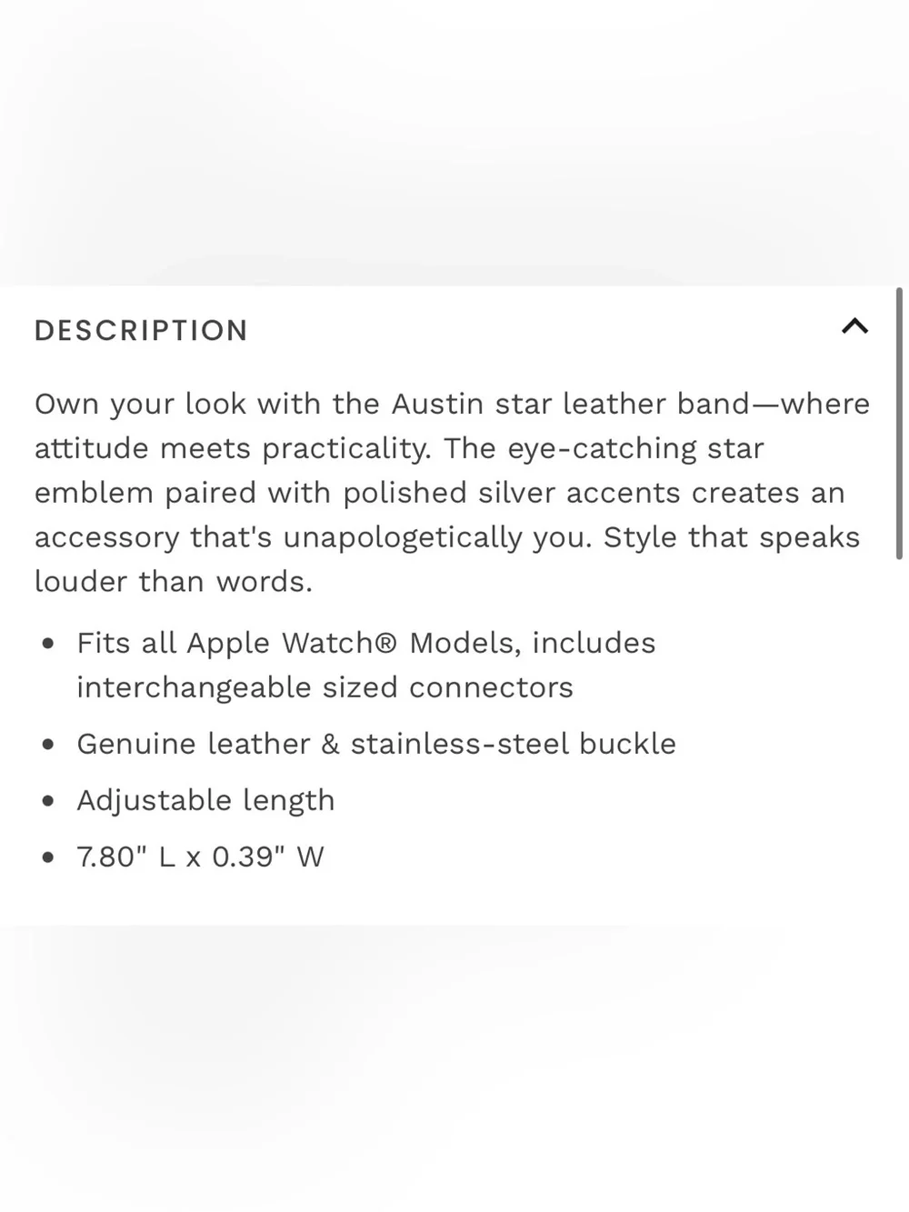 NWT Posh Tech/FreePeople Austin Star Leather Band for Apple Watch - Black/Gray